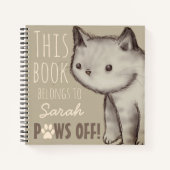 Aangepaste illustratie Cute Cat Paws Off Notitieboek (Voorkant)