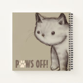 Aangepaste illustratie Cute Cat Paws Off Notitieboek (Achterkant)