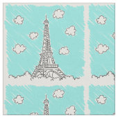 Aangepaste illustratie Eiffel Tower-fabric Stof (Close Up)