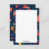 Aangepaste illustratie Floral Hartelijk dank voor  Bedankkaart (Voorkant / Achterkant)