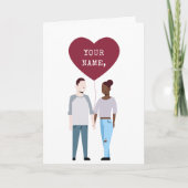 Aangepaste Illustratie Koppel Valentijnskaart Kaart (Voorkant)