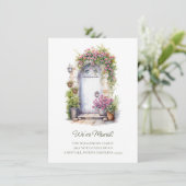 Aangepaste illustratie van bloemende voordeur aankondiging (Staand voorkant)