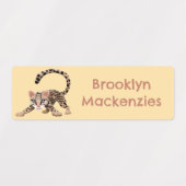 Aangepaste illustratie van een knuffelige ocelot c labels (Design 1)