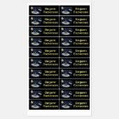 Aangepaste illustratie van een leuk ruimteschip in labels (Vel)