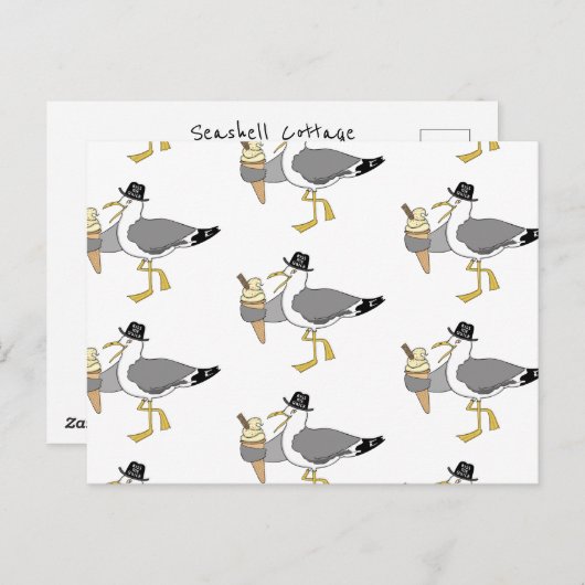 Aangepaste illustratie van zeegarnaal Holiday Hote Briefkaart (Voorkant / Achterkant)