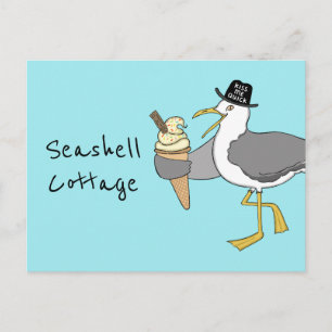 Aangepaste illustratie van zeegarnaal Holiday Hote Briefkaart