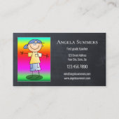 Aangepaste illustraties van foto-inktbordleraar visitekaartje (Achterkant)