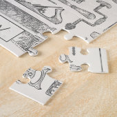 Aangepaste illustraties van  handgereedschappen legpuzzel (Zijkant)