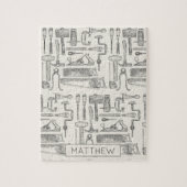 Aangepaste illustraties van handgereedschappen legpuzzel (Verticaal)