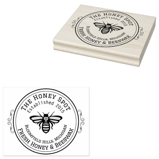 Aangepaste imker & honing Business Rubber Stamp Rubberstempel (Gestempeld)