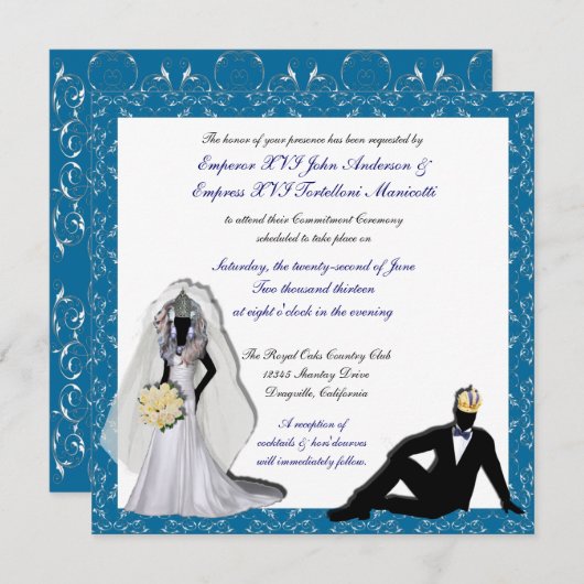 Aangepaste Imperials Royal Wedding Invitations Kaart (Voorkant / Achterkant)