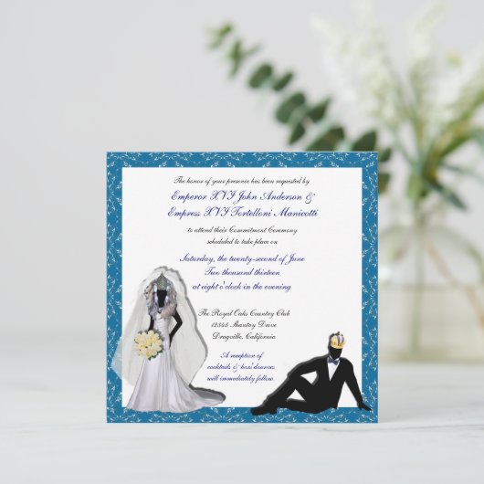 Aangepaste Imperials Royal Wedding Invitations Kaart (Staand voorkant)