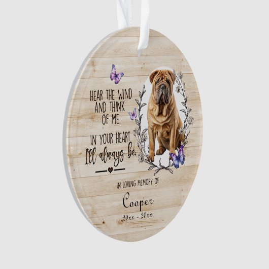 Aangepaste In Lieve Herinneringen Huisdier Hond Bl Ornament (voorkant)