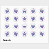 Aangepaste 'In Loving Memory' Zelfmoordbewustzijn Ronde Sticker (Vel)