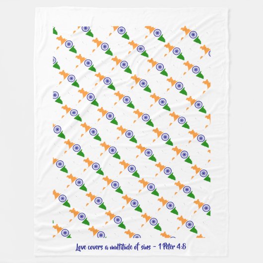 Aangepaste INDIA-VLAG Fleece Deken (Voorkant)