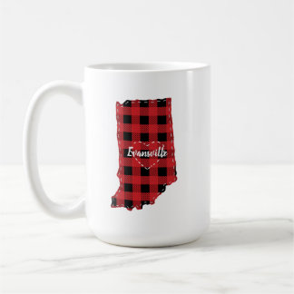 Aangepaste Indiana Home State Buffel Plaid Kerstmi Koffiemok