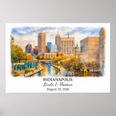 Aangepaste Indianapolis Muurkunst, Indiana Poster (Voorkant)