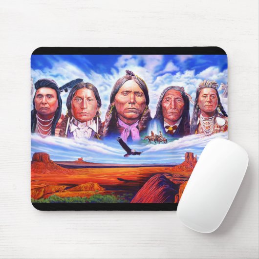 Aangepaste Indiase Chiefs Native Americans Schilde Muismat (Met muis)