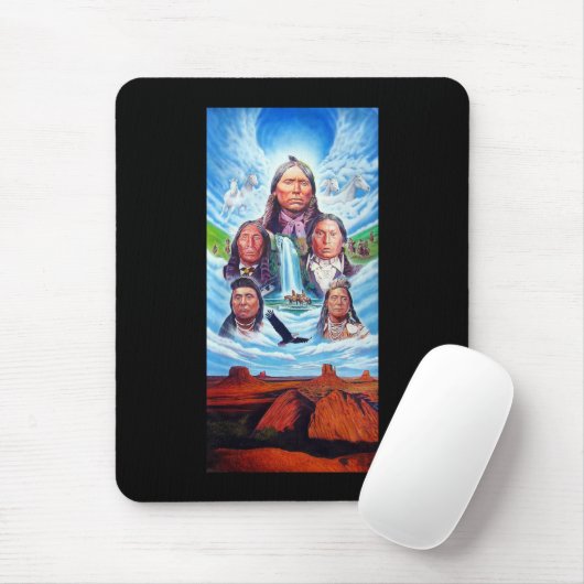 Aangepaste Indiase Chiefs Native Americans Sjabloo Muismat (Met muis)