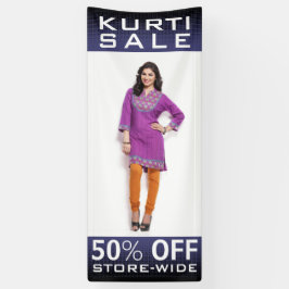 Aangepaste Indiase Vrouwen Mode Kurti Sale Spandoek