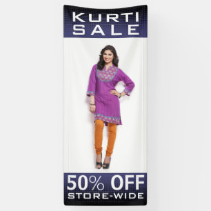 Aangepaste Indiase Vrouwen Mode Kurti Sale Spandoek