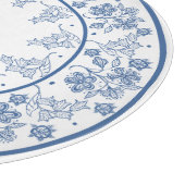 Aangepaste Indigo Blauwe Bloemrijke Rand Snijplank (Hoek)