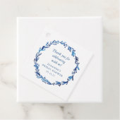 Aangepaste Indigo Blauwe Inkt Botanische Bruidsdou Bedankjes Labels (In situ)