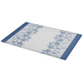 Aangepaste Indigo Blue Floral Border Cutting Board Snijplank (Hoek)
