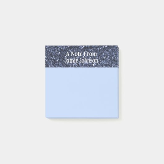 Aangepaste indigo Blue Glitter Post-it® Notes (Voorkant)