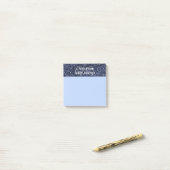 Aangepaste indigo Blue Glitter Post-it® Notes (Op bureau)