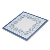 Aangepaste indigoblauwe Floral Border Ceramic Tile Tegeltje (Zijkant)
