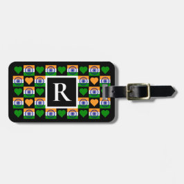 Aangepaste Indische vlag Aangepaste tekstbrief Ind Bagagelabel