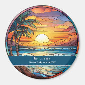 Aangepaste Indonesische strandvakantie Magneet (Voorkant)
