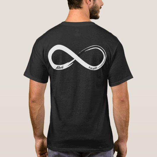 Aangepaste Infinity Couples Jubileum Gift T-shirt (Achterkant)