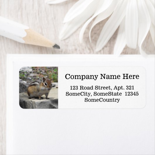 Aangepaste info + Cute Chipmunk, zoals ritter op e Etiket (Insitu)