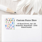 Aangepaste info; veel kleurrijke Muzieknoten en sy Etiket (Insitu)