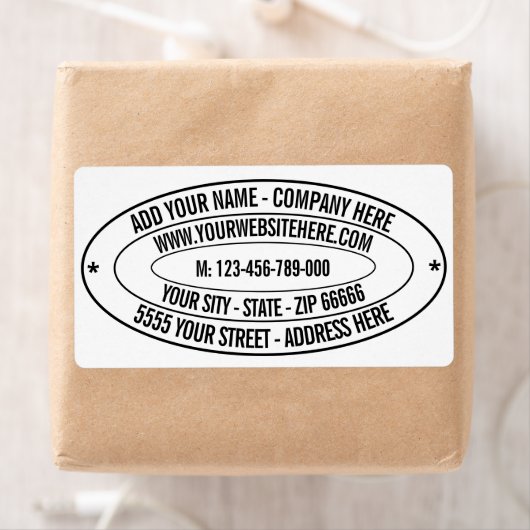 Aangepaste informatie over uw bedrijfsnaam Adresla Etiket (Insitu)