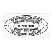 Aangepaste informatie over uw bedrijfsnaam Adresla Etiket (Voorkant)