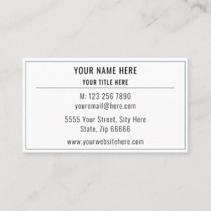 Aangepaste ingelijste Jouw namen Adres Info Visite Visitekaartje