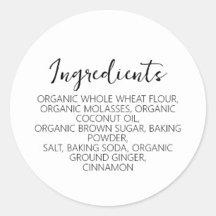 Aangepaste ingrediënten Zelfgemaakte kleine batch Ronde Sticker