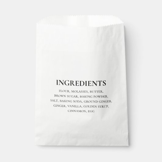 Aangepaste ingrediënten Zwart Wit Eenvoudig Bedankzakje (Voorkant)