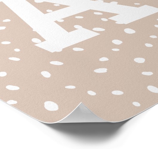 AANGEPASTE INITIAAL AFDRUKKEN | MODERNE MONOGRAM W POSTER (Hoek)