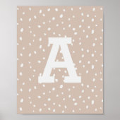 AANGEPASTE INITIAAL AFDRUKKEN | MODERNE MONOGRAM W POSTER (Voorkant)