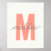 Aangepaste Initiaal afdrukken | Moderne monogram w Poster (Voorkant)