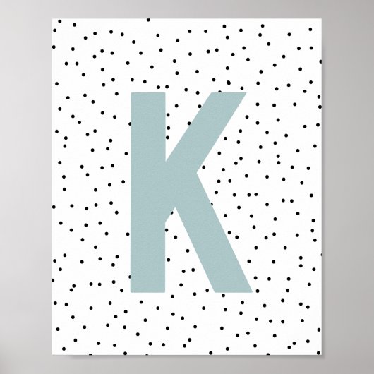 Aangepaste Initiaal afdrukken | Moderne monogram w Poster (Voorkant)