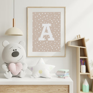 AANGEPASTE INITIAAL AFDRUKKEN | MODERNE MONOGRAM W POSTER