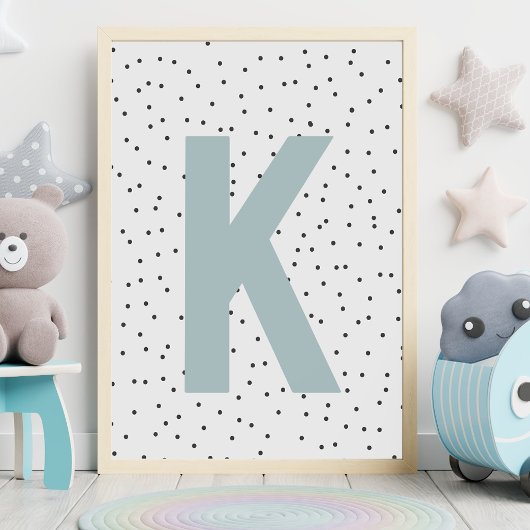 Aangepaste Initiaal afdrukken | Moderne monogram w Poster