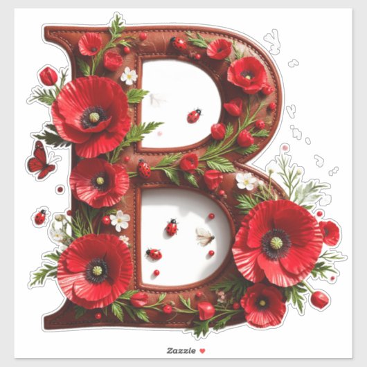 🌸 Aangepaste Initiaal B Voor Tuin Geïnspireerde C Sticker (Vel)