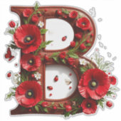 🌸 Aangepaste Initiaal B Voor Tuin Geïnspireerde C Sticker (Voorkant)