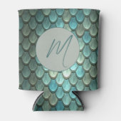 Aangepaste initiaal blauwe schalen geweven blikjeskoeler (Voorkant)